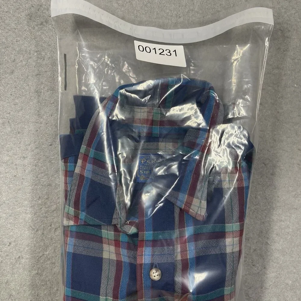 VTG Pendleton Flannel Shirt Men Medium Blue Wool Plaid Sir Pendleton Made in USA - Picture 6 of 6